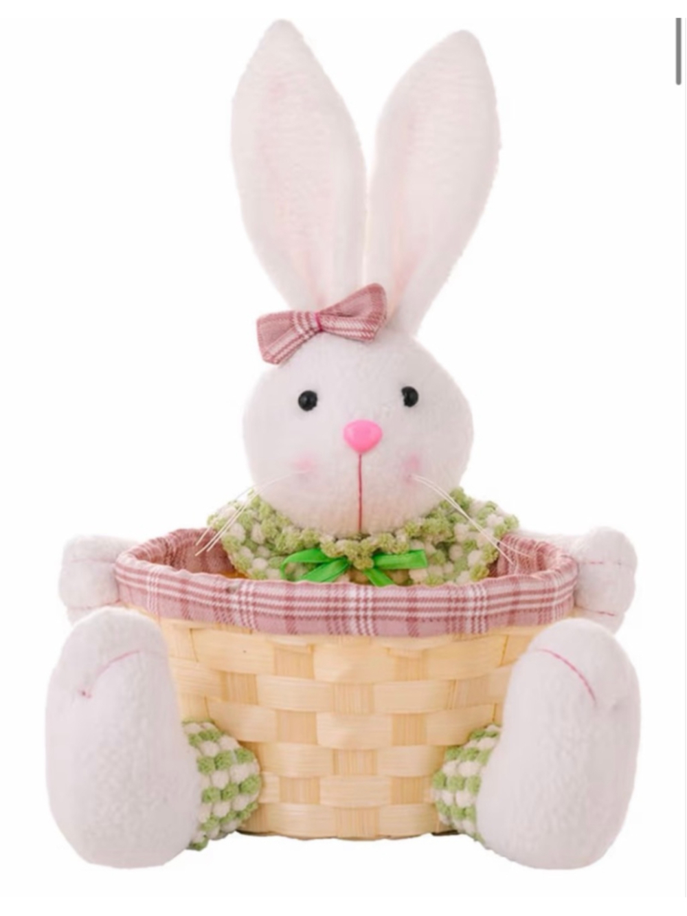 NEW Easter Bunny Decor Candy Basket Handwoven Easter Bunny Candy Dishes